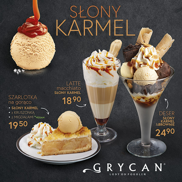 Słony karmel w lodziarnio-kawiarni Grycan!