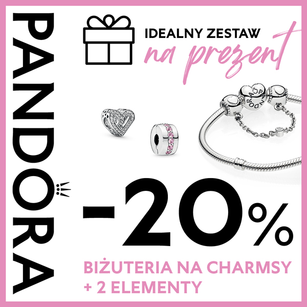 Pandora: -20% biżuteria na charmsy + 2 elementy