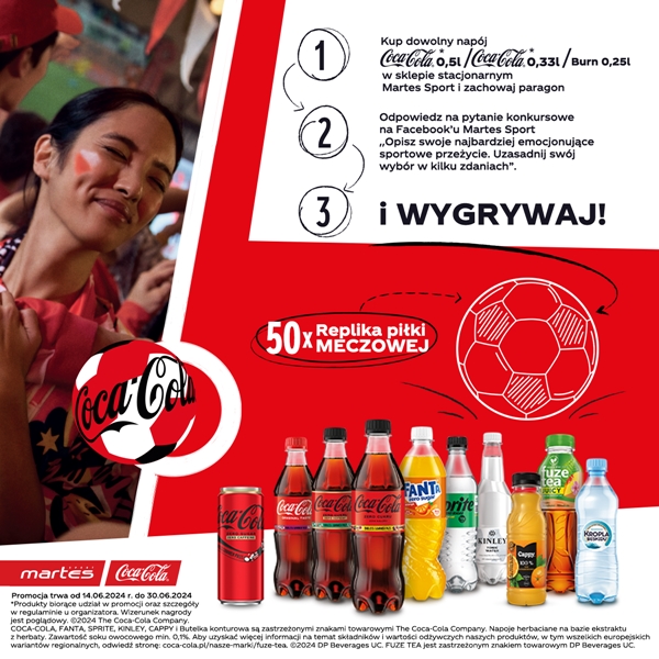 Martes Sport wystartował z konkursem „Sportowe emocje z Coca-Cola x Martes Sport”