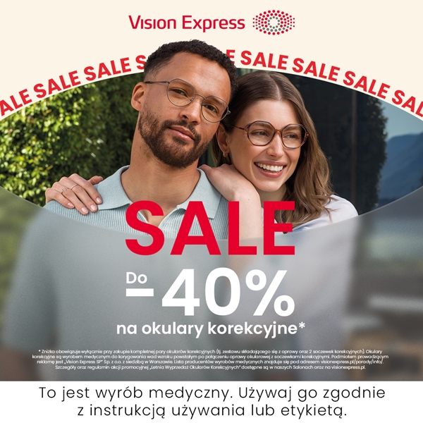Vision Express: Letnia wyprzedaż okularów korekcyjnych do -40%