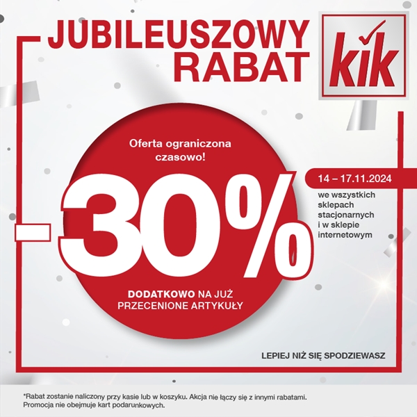 KIK: Jubileuszowy Rabat