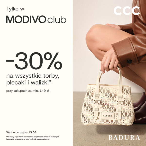 CCC: Tylko w MODIVOclub! Rabat -30% na wszystkie torebki, walizki i plecaki przy zakupach za min. 149 zł