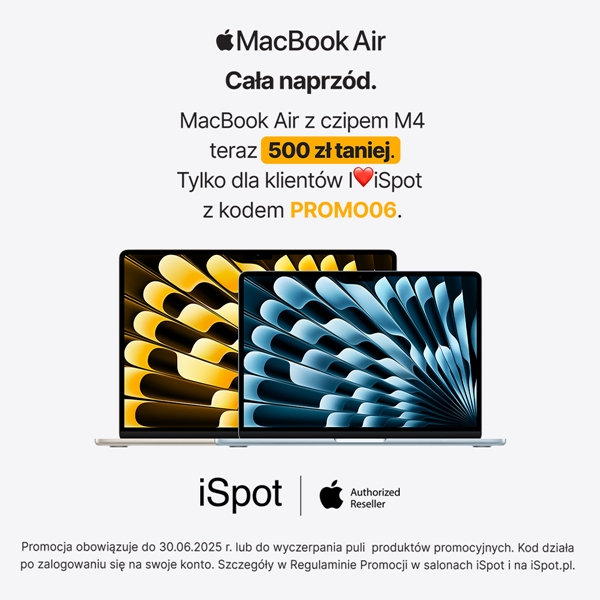 MacBook Air z czipem M4 - teraz 500 zł taniej!