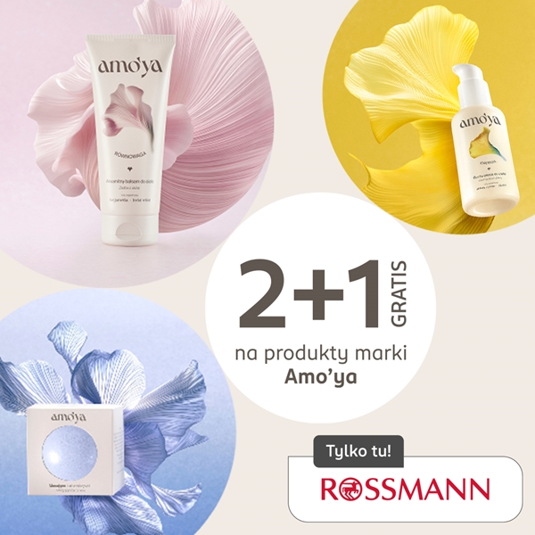 Rossmann: 2 + 1 gratis na produkty Amo’ya