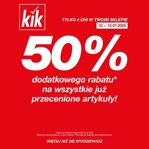 Nowa oferta w KIK: dodatkowe 50% zniżki