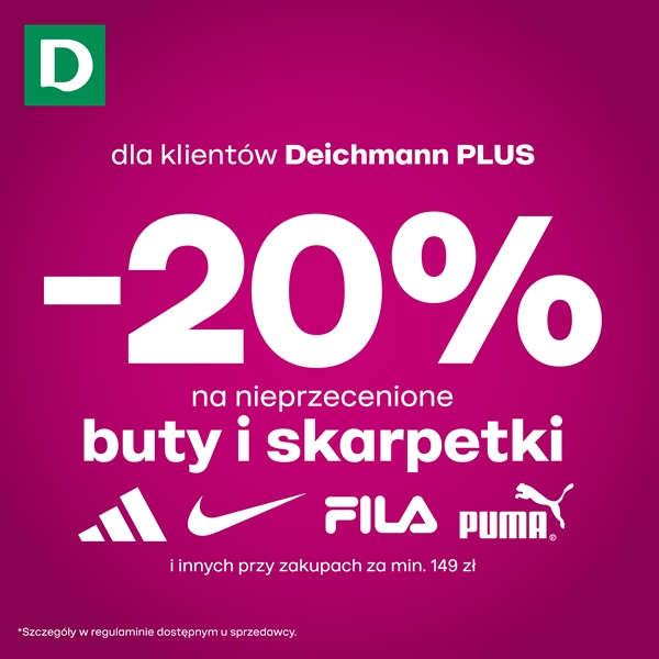 Deichmann: -20% na nieprzecenione buty i skarpetki