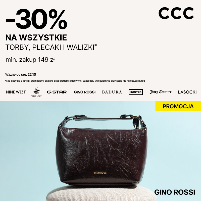 CCC: -30% na torby, plecaki i walizki w CCC