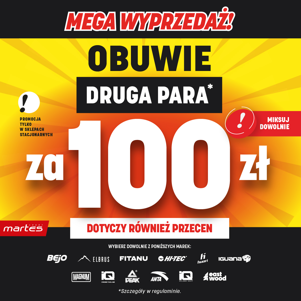 MEGA WYPRZEDAŻ NA OBUWIE - DRUGA PARA ZA 100 ZŁ!