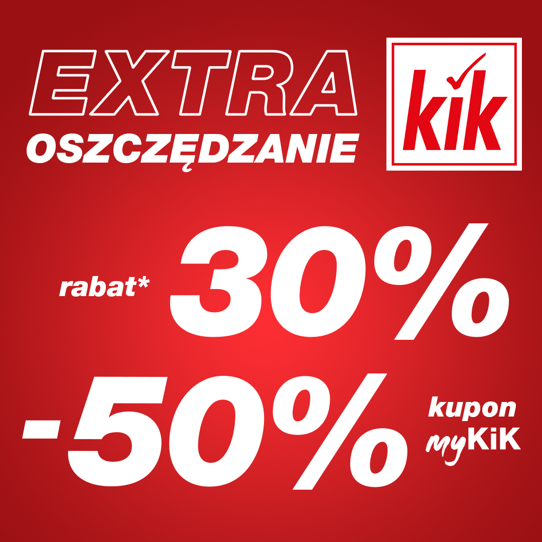 Skorzystaj z niepowtarzalnej szansy na to, by zgarnąć aż DWA extra rabaty w KiK!