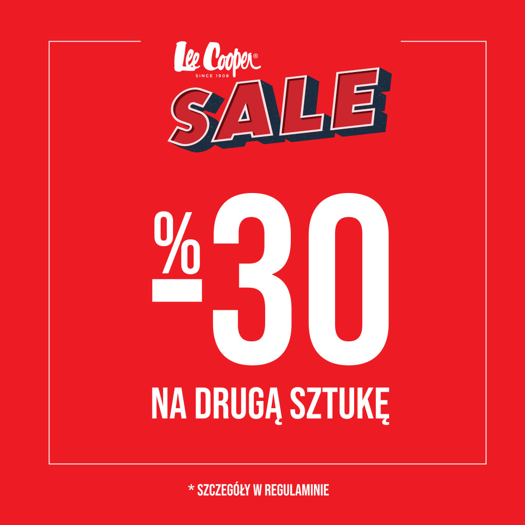 -30% na drugą sztukę w Lee Cooper