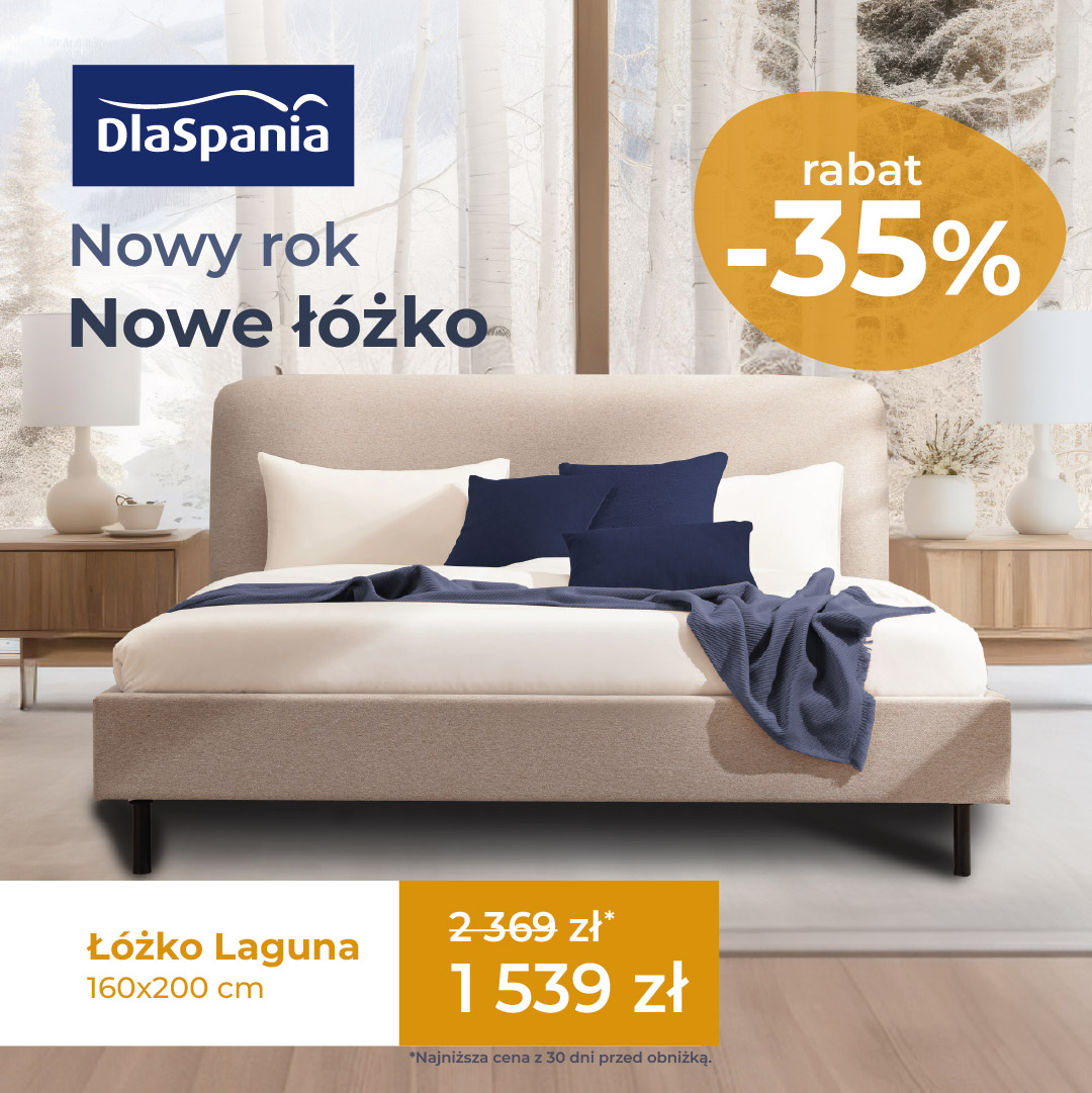 -35% NA ŁÓŻKO LAGUNA. Design, wygoda i jakość w wyjątkowej cenie.