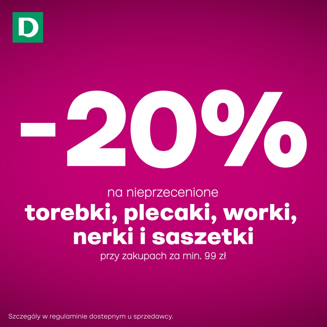 DEICHMANN: -20% na nieprzecenione torebki, plecaki, worki, nerki i saszetki