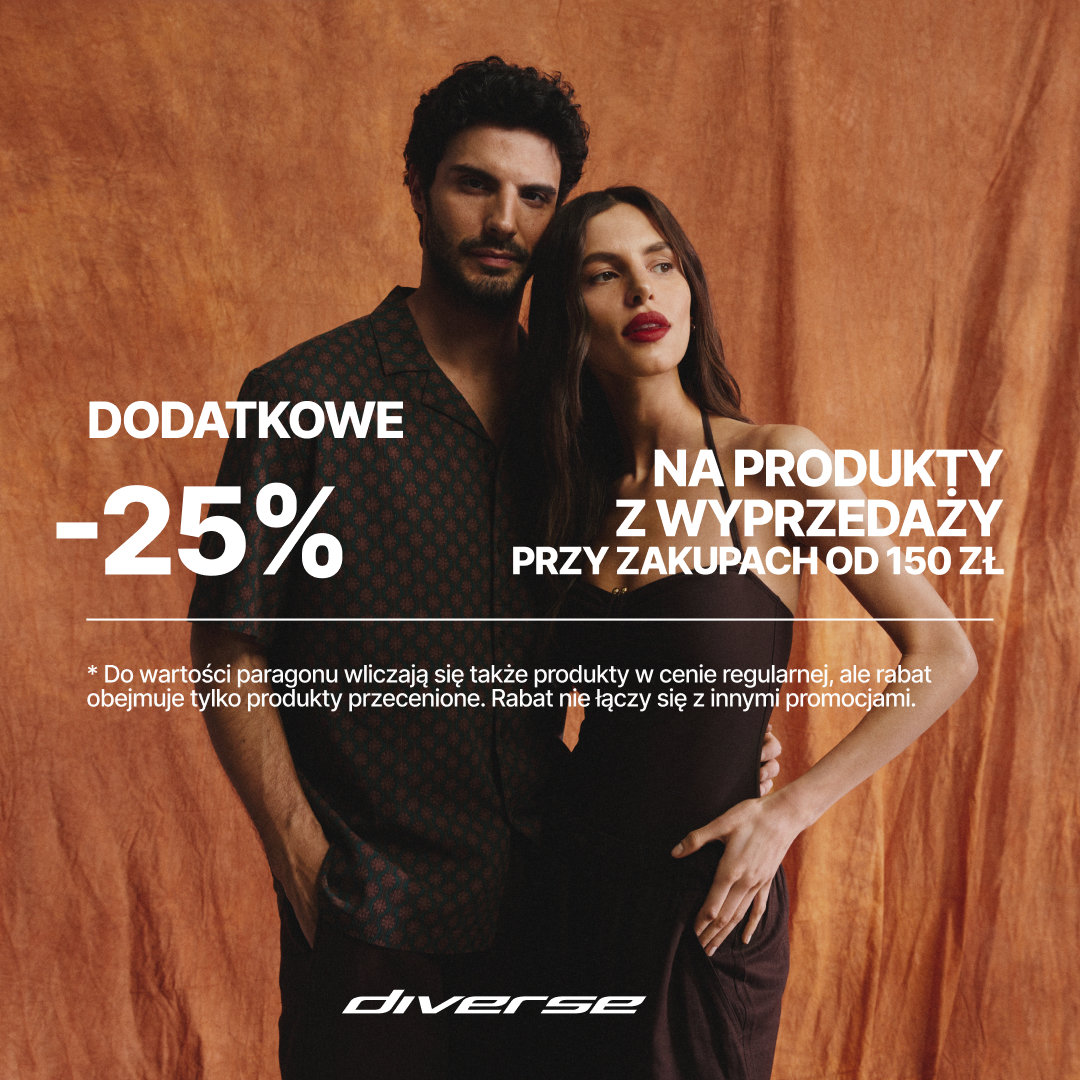 DIVERSE: -25% na produkty z wyprzedaży przy zakupach za 100 PLN